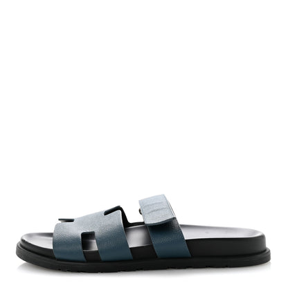 Hermes Epsom Mens Chypre Sandals 43 Bleu Canard 1 of 12