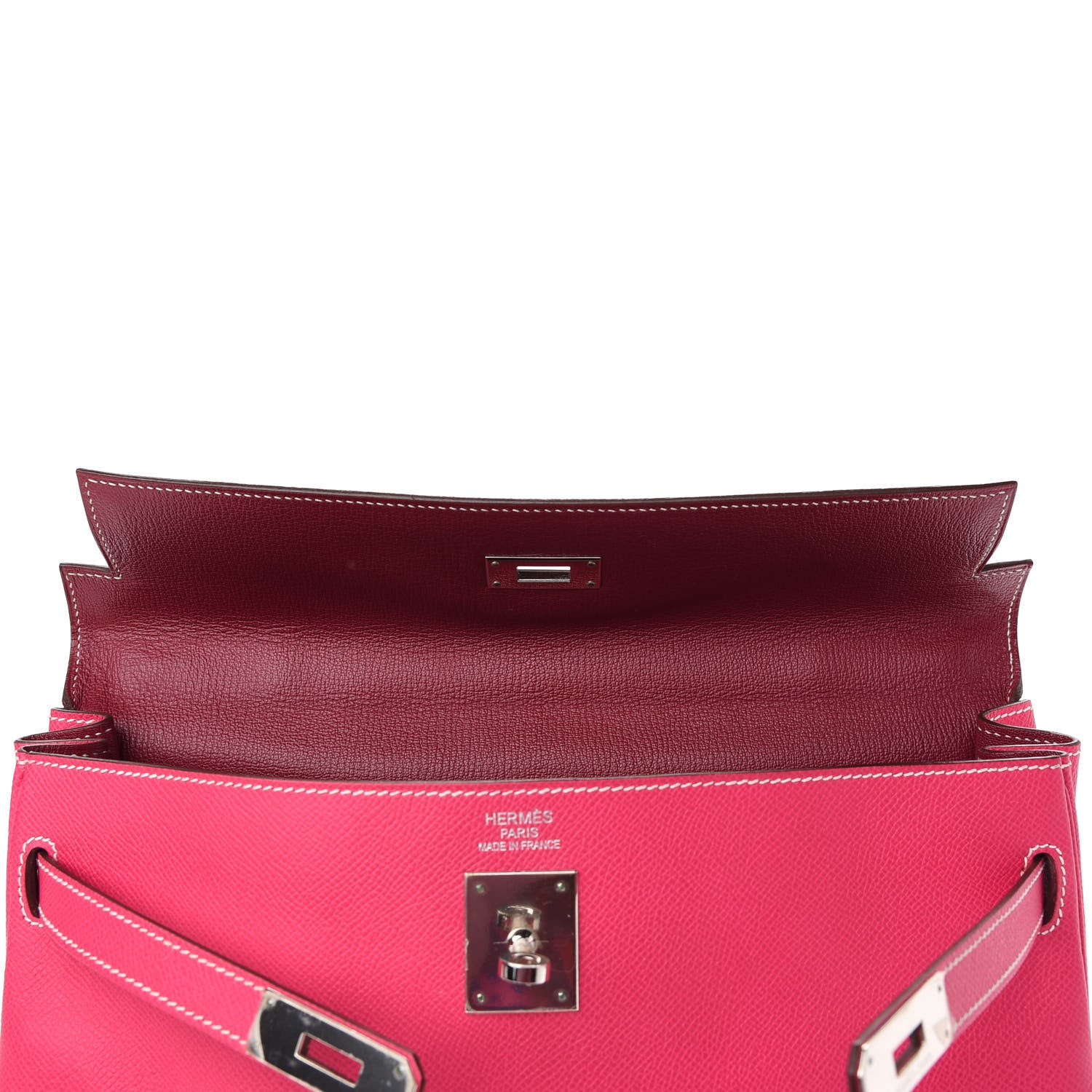 Hermes Epsom Candy Kelly Retourne 35 Rose Tyrien Rubis 10 of 12