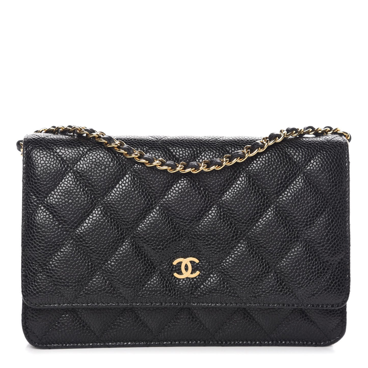 Caviar Quilted Wallet On Chain WOC Black