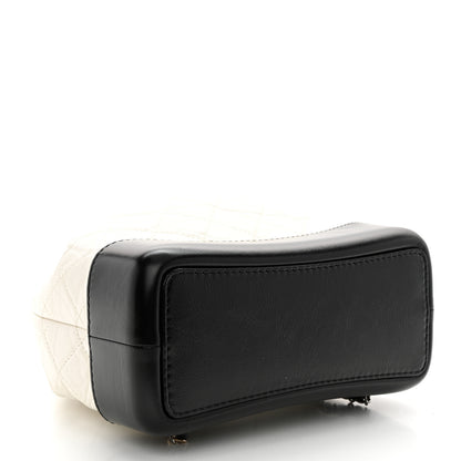 Chanel Aged Calfskin Quilted Small Gabrielle Backpack Black White 4 of 10