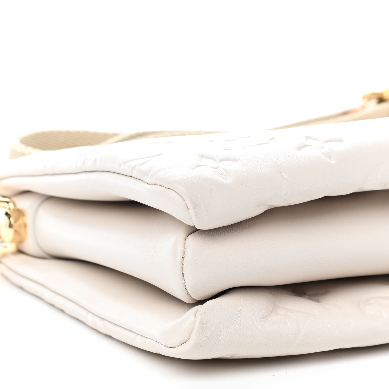 Louis Vuitton Lambskin Embossed Monogram Coussin PM Beige Cream 6 of 7