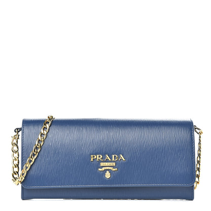 Prada Vitello Move Chain Wallet Bleuette 1 of 12