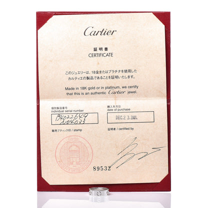 Cartier 18K White Gold 5.5mm LOVE Ring 49 4.75 5 of 5