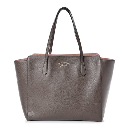 Gucci Dollar Calfskin Medium Swing Tote Grey Field Soft Pink 1 of 9