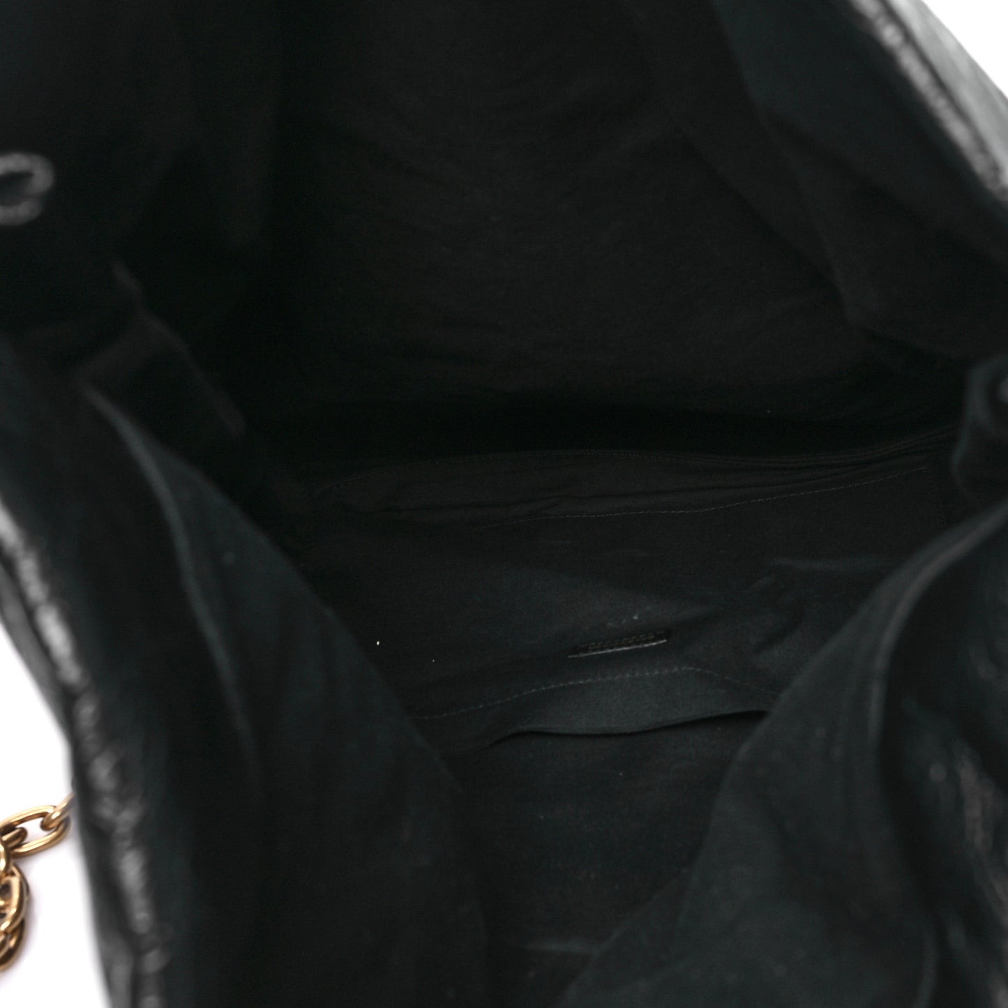 Arena Calfskin Large Monaco Chain Shoulder Bag Black