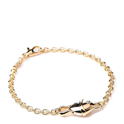 Bulgari 18K Yellow White Gold Fish Chain Bracelet 1 of 5