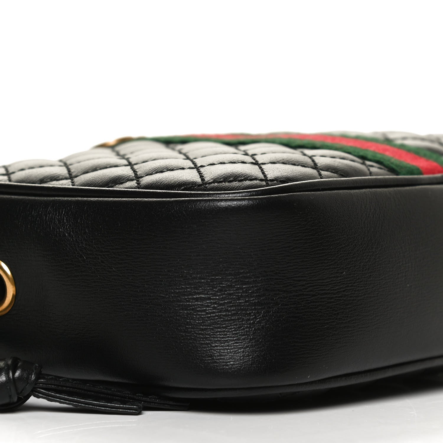 Gucci Calfskin Trapuntata Web Mini GG Shoulder Bag Black 7 of 10