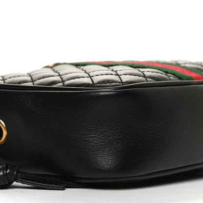 Gucci Calfskin Trapuntata Web Mini GG Shoulder Bag Black 7 of 10