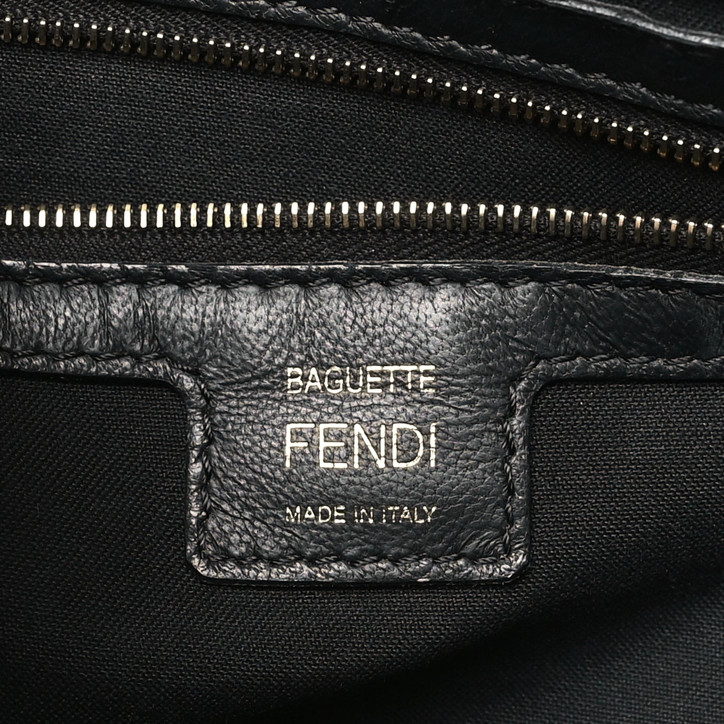 Nappa FF 1974 Embossed Baguette Black