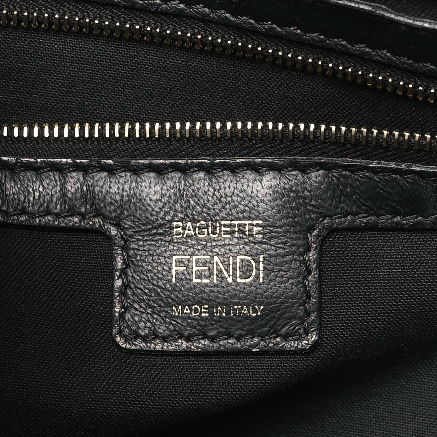 Fendi Nappa FF 1974 Embossed Baguette Black 6 of 13