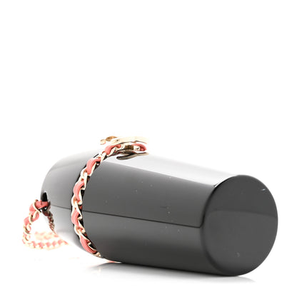 Chanel Lucite Lipstick Case On Chain Black Pink 3 of 8