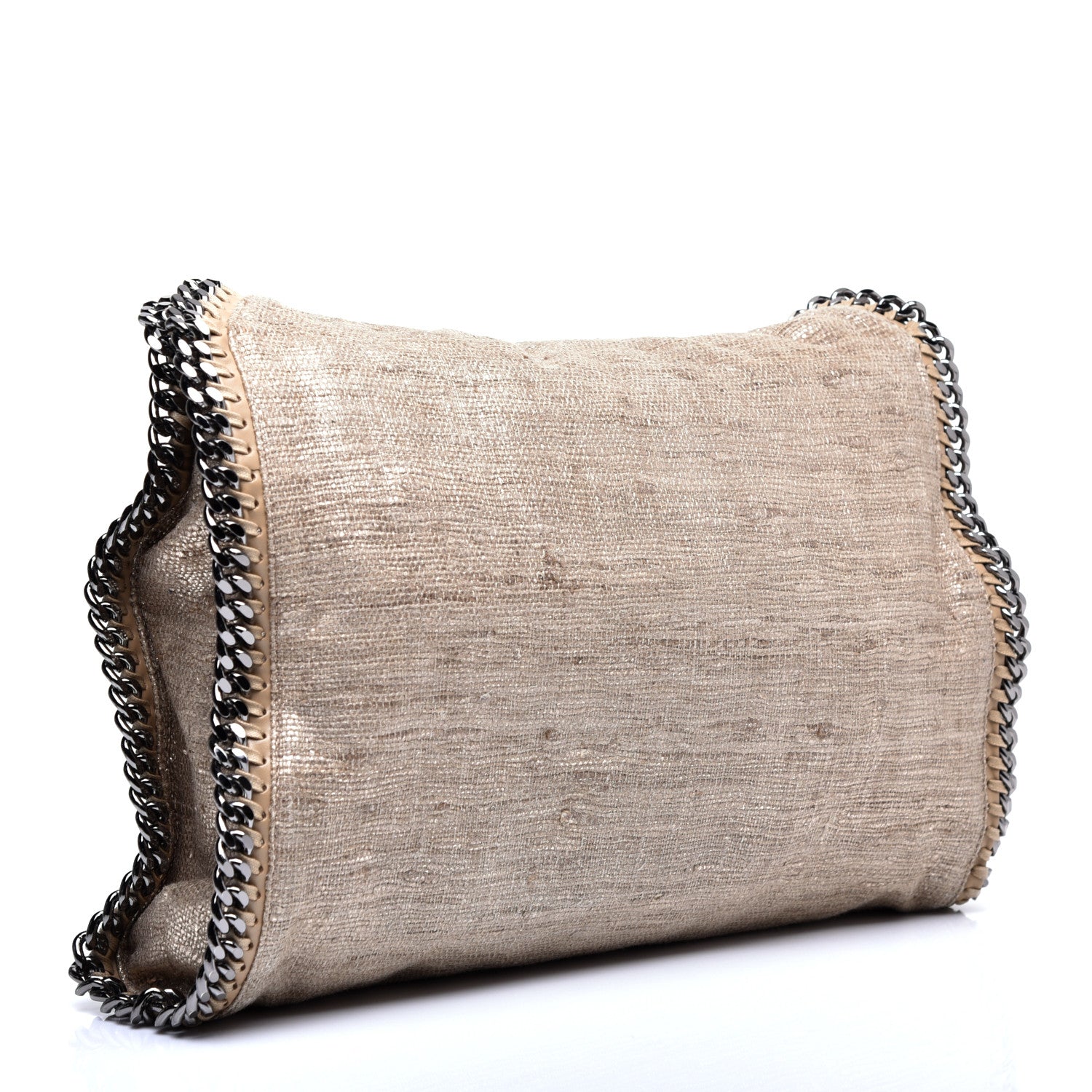 Stella McCartney Metallic Linen Small Falabella Tote Taupe 3 of 9