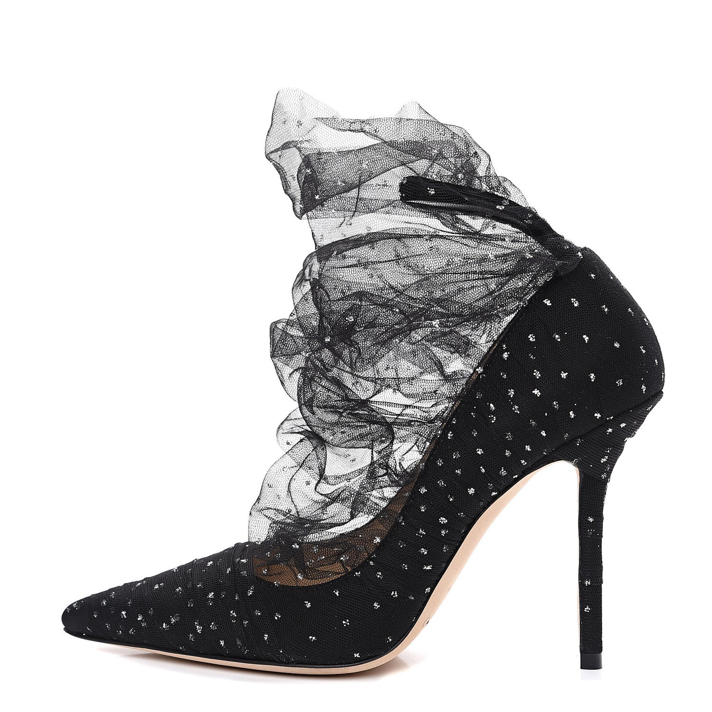 Suede Tulle Lavish 100 Pumps 37 Black Silver