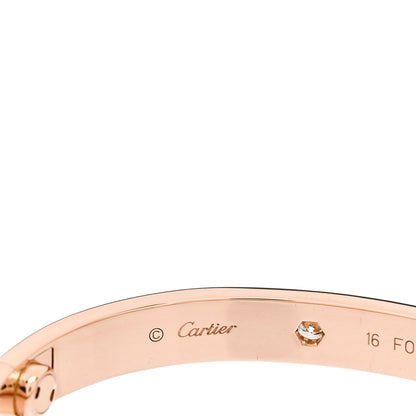Cartier 18K Pink Gold 4 Diamond LOVE Bracelet 16 4 of 6