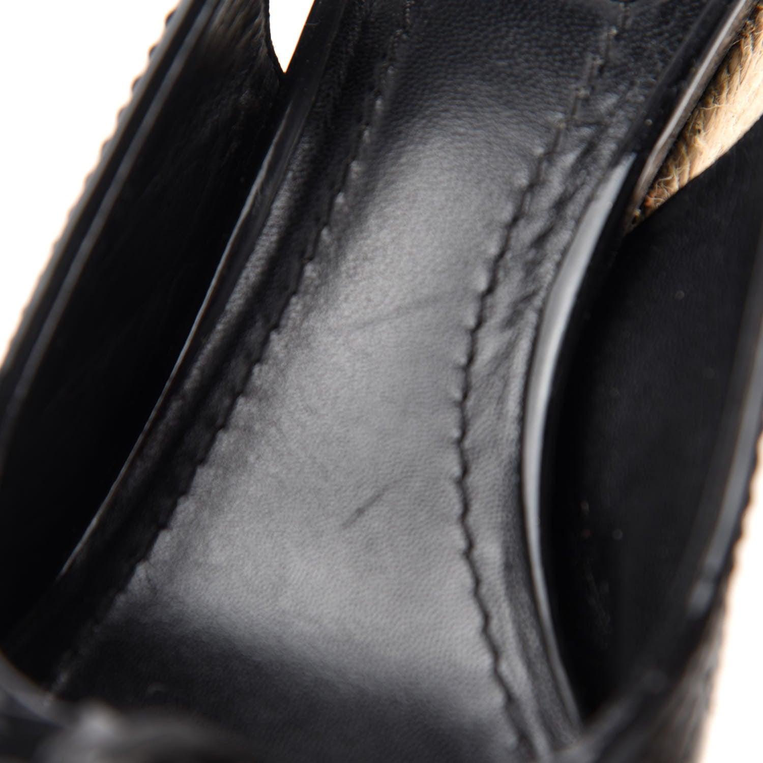Christian Dior Patent Cannage Ribbon Wedge Sandals 38.5 Black 11 of 16