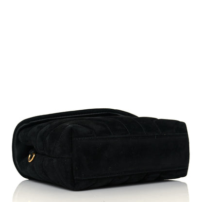 Saint Laurent Suede Y Quilted Monogram Toy Loulou Crossbody Bag Black 4 of 14