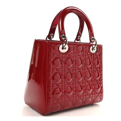Christian Dior Patent Cannage Medium Lady Dior Red 2 of 8