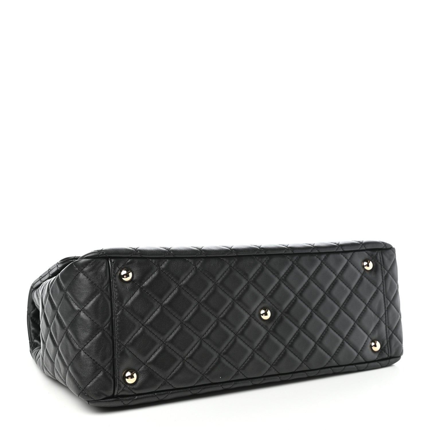 Chanel Metallized Calfskin Quilted XXL Travel Flap Bag Black 4 of 10