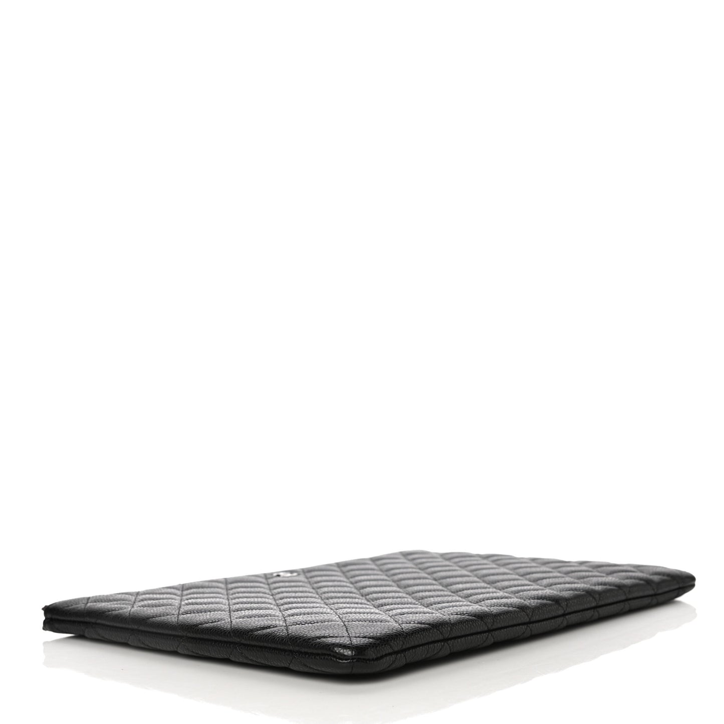 Caviar Quilted Large Cosmetic Case Black