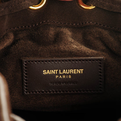 Saint Laurent Suede Calfskin Small Emmanuelle Fringe Bucket Bag Brown 7 of 7