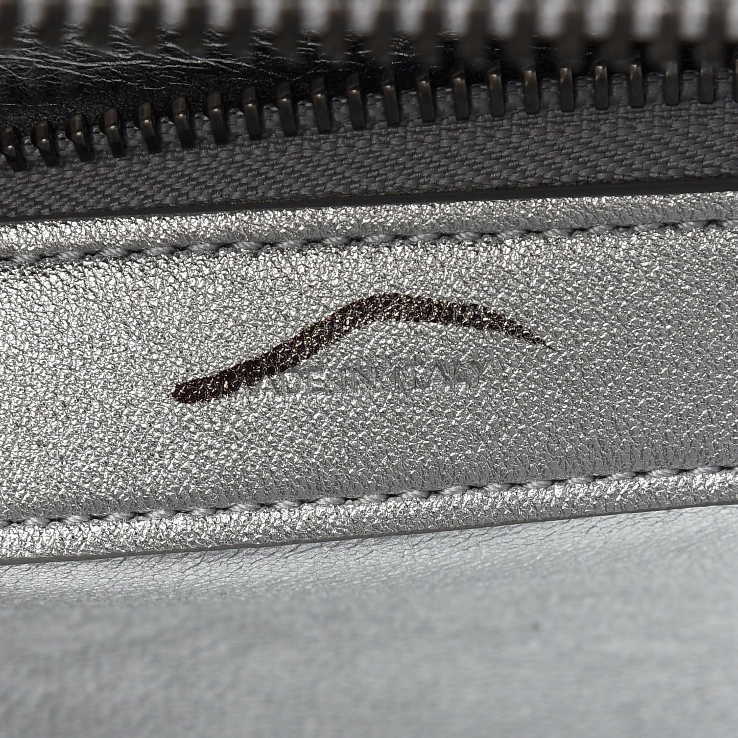 Laminated Lambskin Micro Luggage Silver