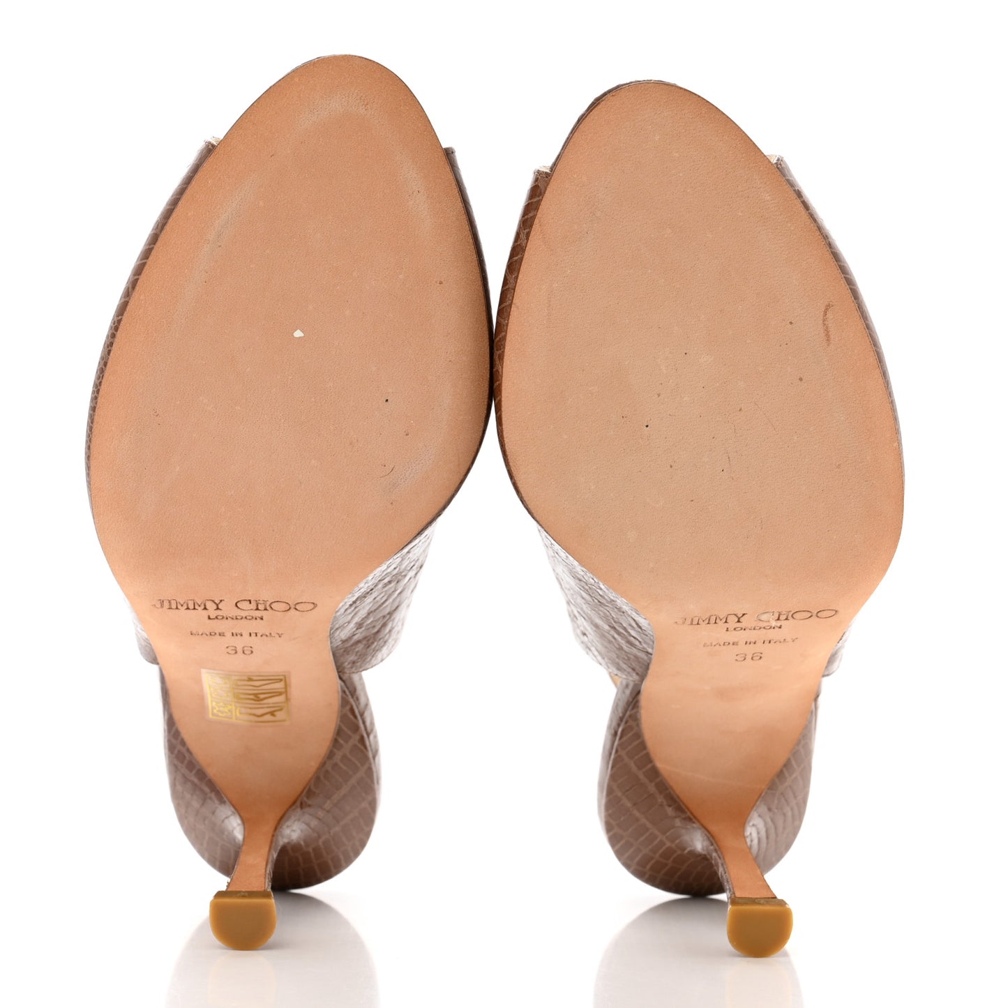 Calfskin Lizard Embossed Peep Toe Slingback Pumps 36 Brown
