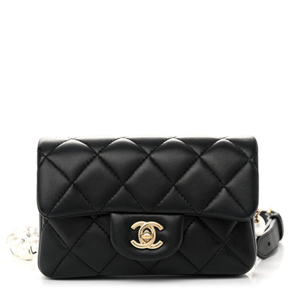 Chanel Lambskin Quilted Mini My Precious Waist Bag Black 1 of 10