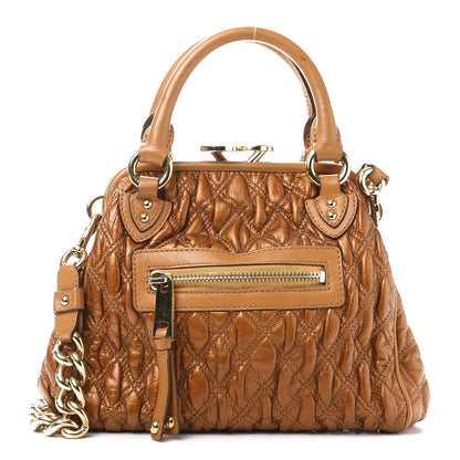 Marc Jacobs Metallic Calfskin Quilted Elastic The Kid Stam Dark Orange 1 of 15