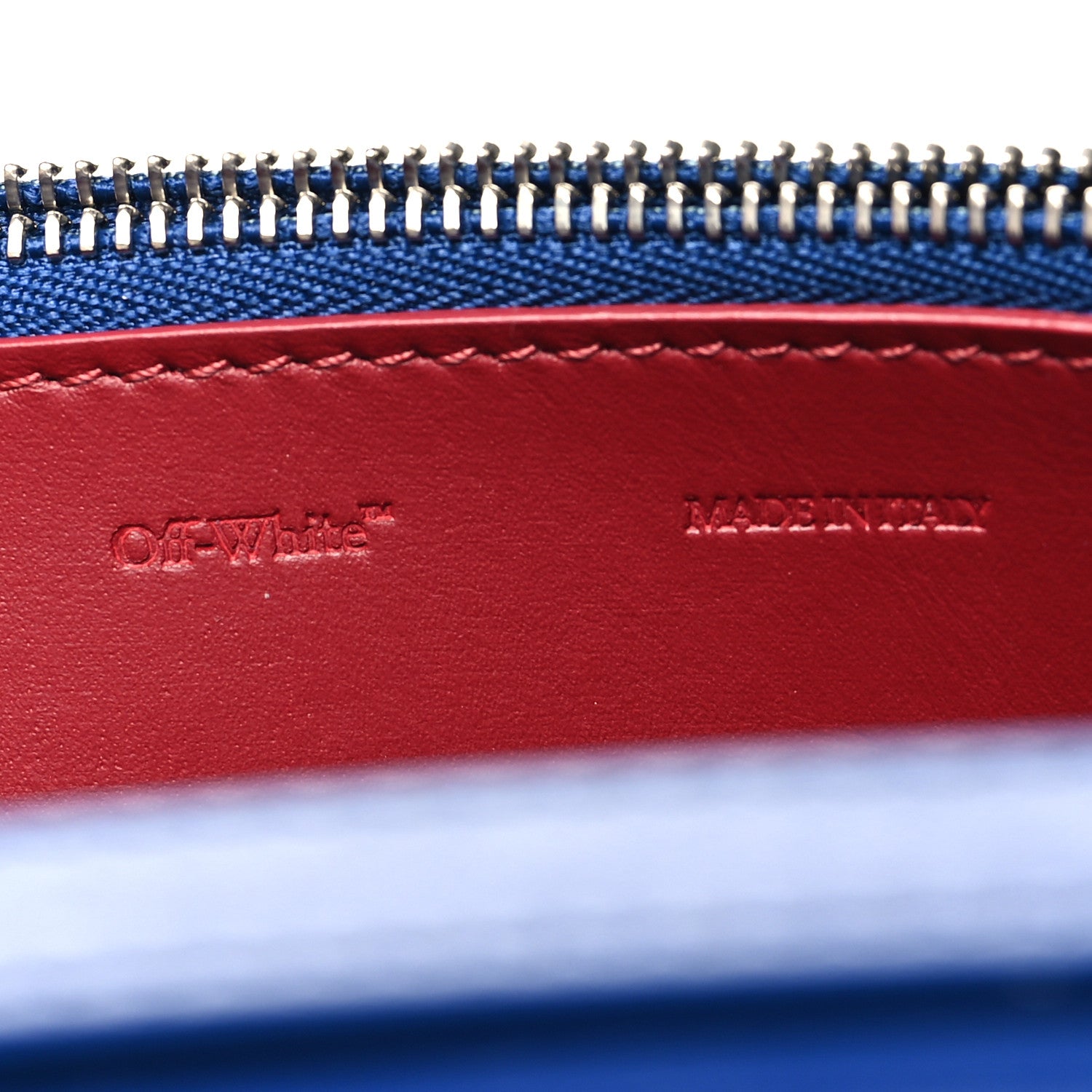 Off-White Calfskin Jitney 0.5 Crossbody Bag Blue 7 of 11