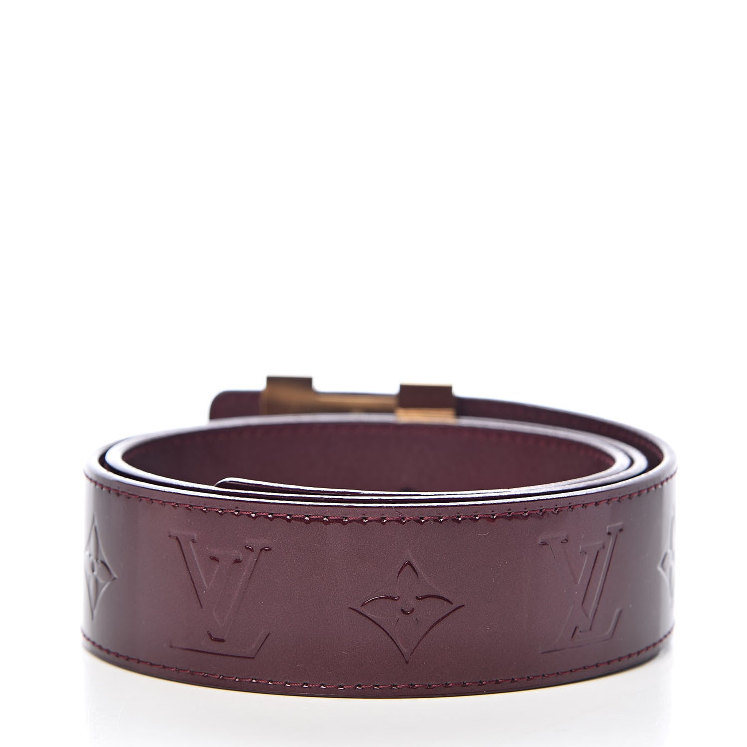 Louis Vuitton Vernis LV Facettes Belt 85 34 Rouge Fauviste 3 of 7