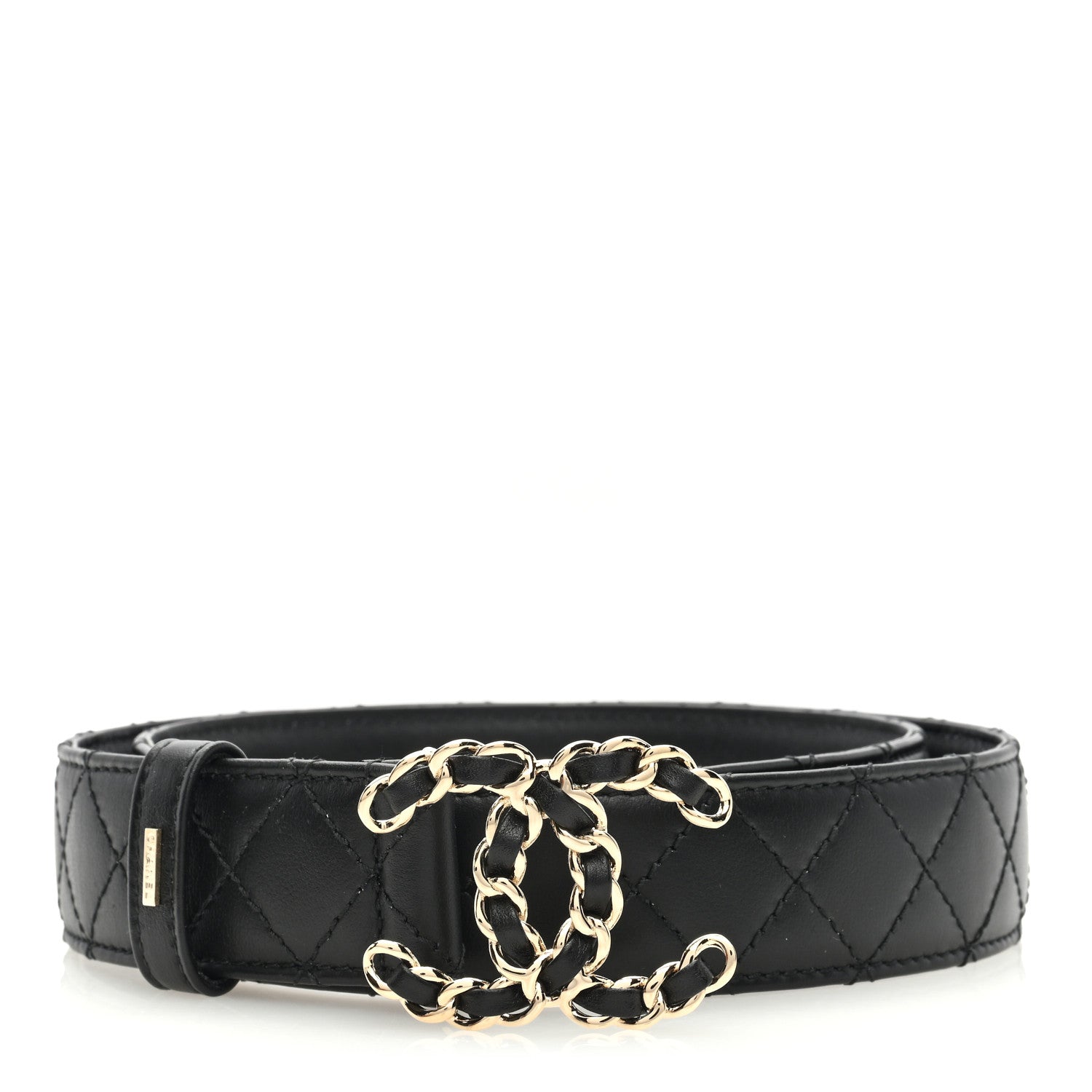 Chanel Calfskin Quilted CC Chain Belt 80 32 Black 1 of 4