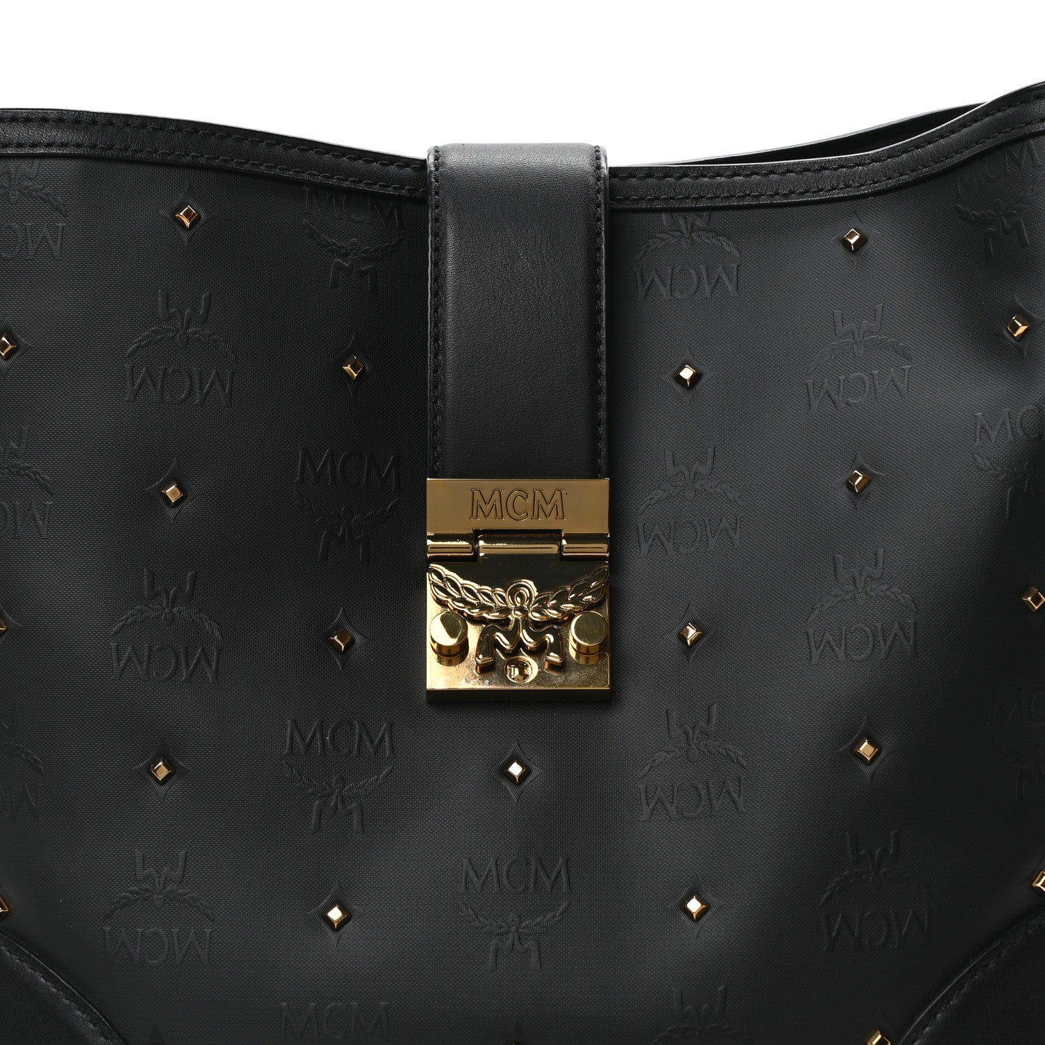 MCM Coated Canvas Claudia Studs Crossbody Bag Black 7 of 9