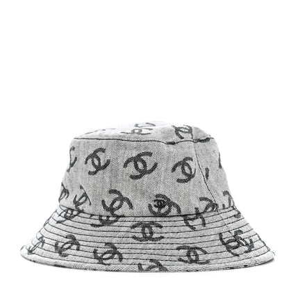 Chanel Denim CC Bucket Hat M White Black 1 of 8
