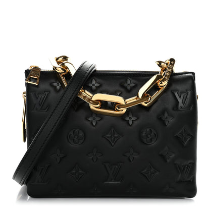 Louis Vuitton Lambskin Embossed Monogram Coussin BB Black 1 of 9