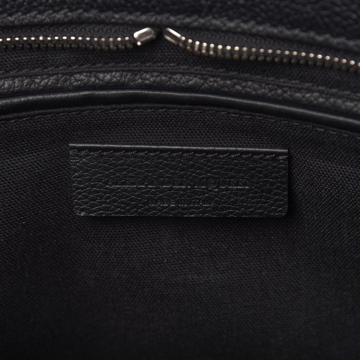 Alexander McQueen Pebbled Calfskin Small Skull Padlock Zip Around Tote Black 8 of 10