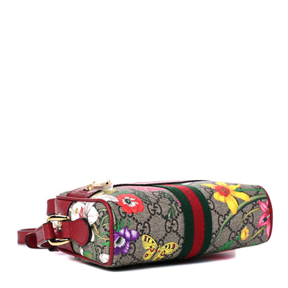 Gucci GG Supreme Monogram Flora Web Mini Ophidia Shoulder Bag Red 4 of 10