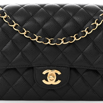 Chanel Caviar Quilted Medium Double Flap Black 8 of 10