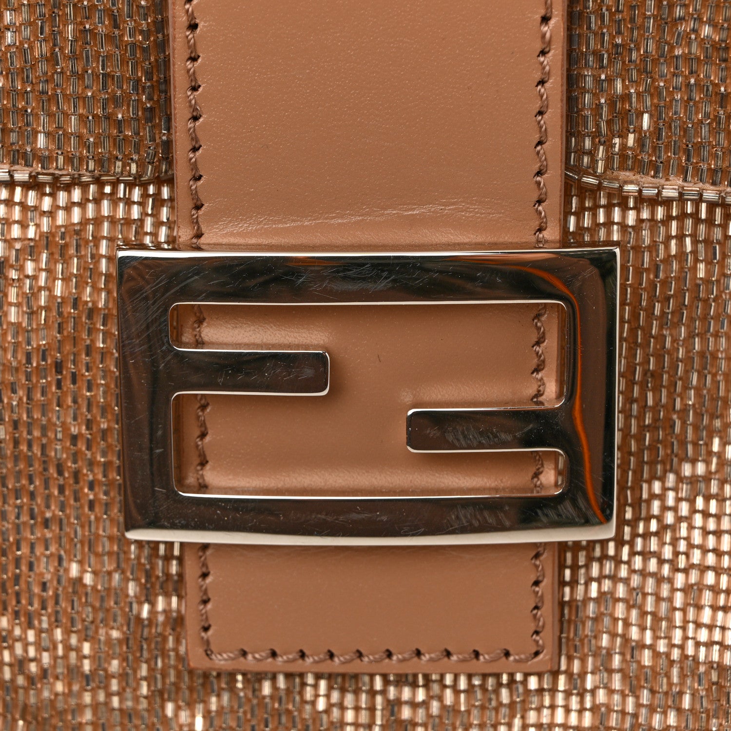 Fendi Beaded Baguette Beige 13 of 15