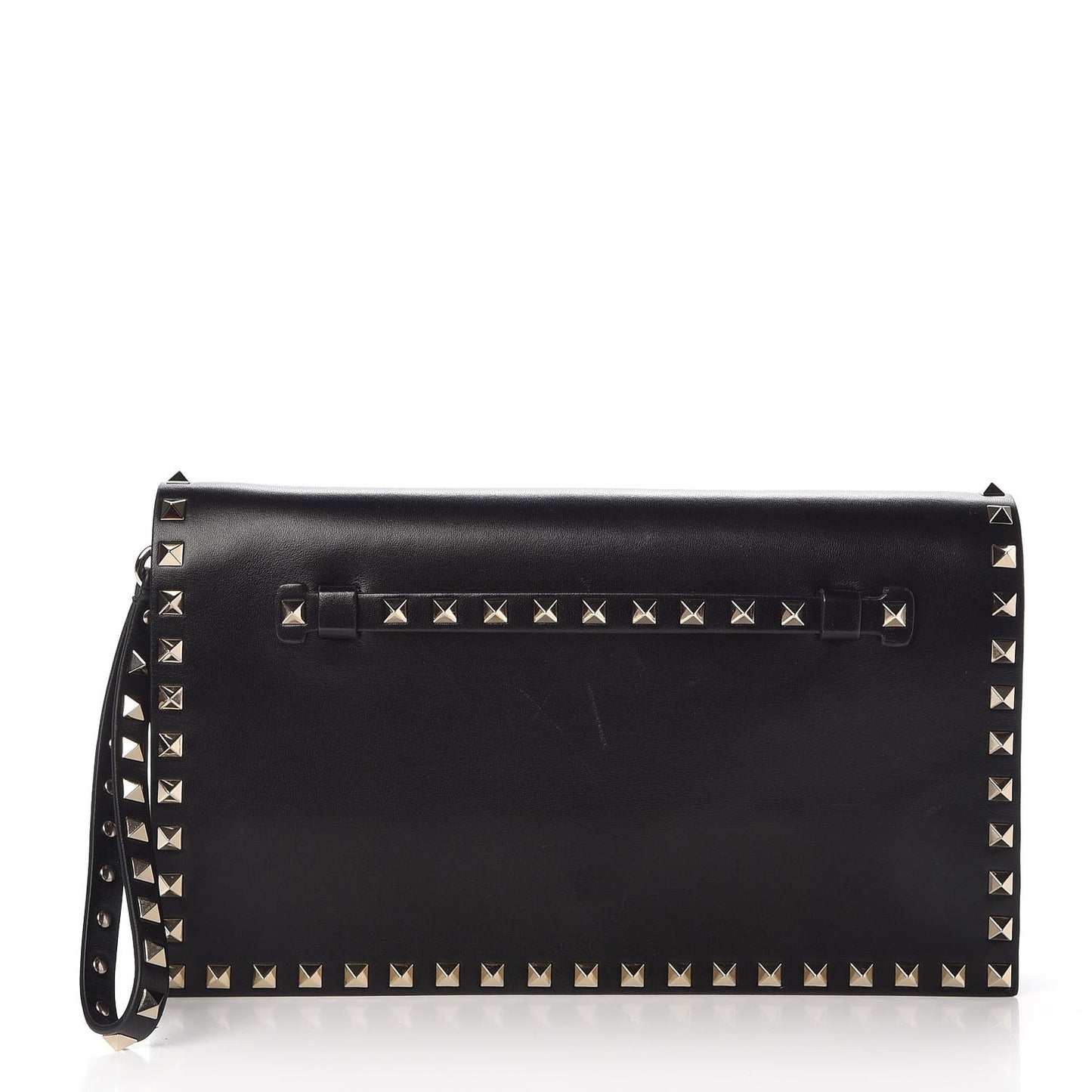 Nappa Rockstud Wristlet Clutch Black