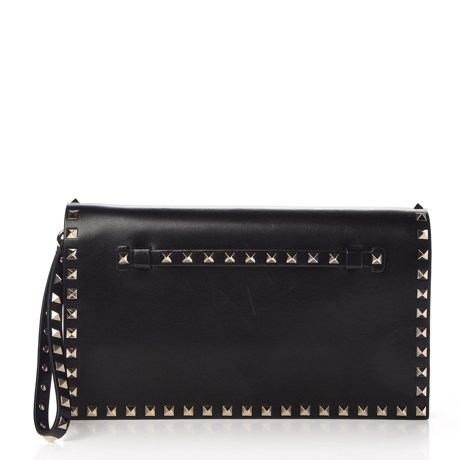 Valentino Garavani Nappa Rockstud Wristlet Clutch Black 1 of 7