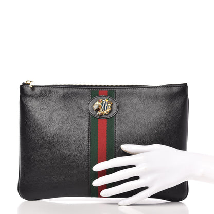 Gucci Calfskin Web Rajah Clutch Black 2 of 10
