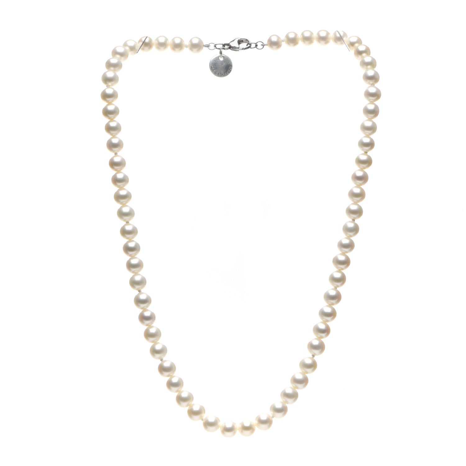 Tiffany Sterling Silver Freshwater Pearl 6-7mm Ziegfeld Necklace 3 of 4
