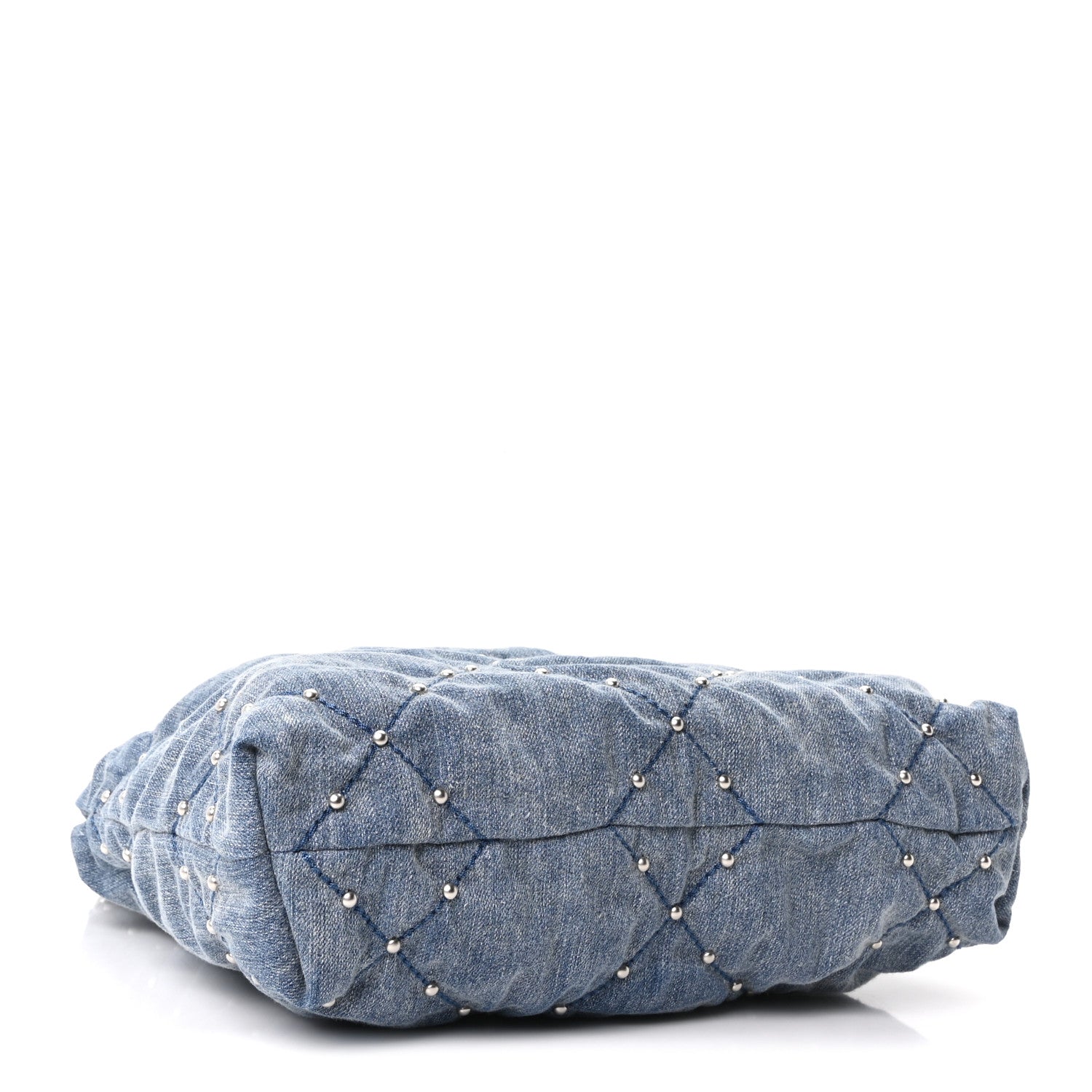 Chanel Washed Denim Quilted Studded Small Chanel 22 Blue 5 of 11