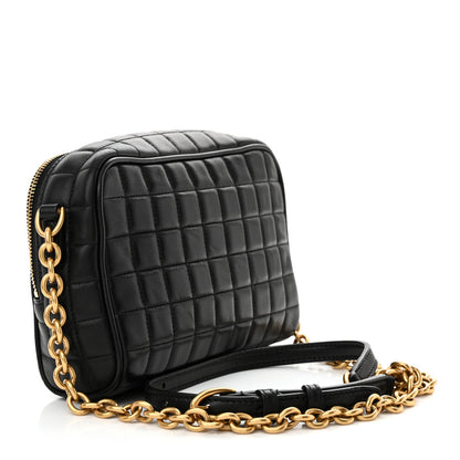 Saint Laurent Lambskin Carre Quilted Cassandre Mini Camera Bag Black 3 of 11