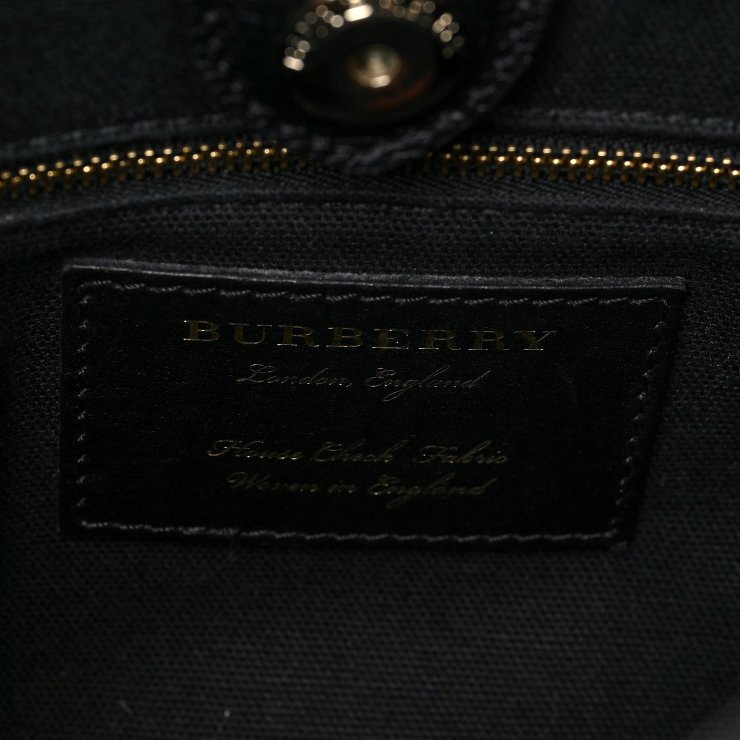 Grainy Calfskin House Check Medium Banner Tote Black