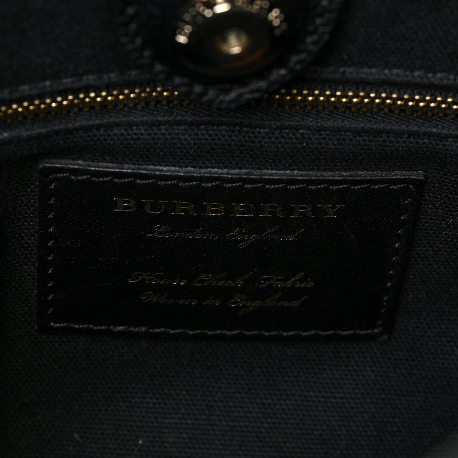Burberry Grainy Calfskin House Check Medium Banner Tote Black 6 of 10