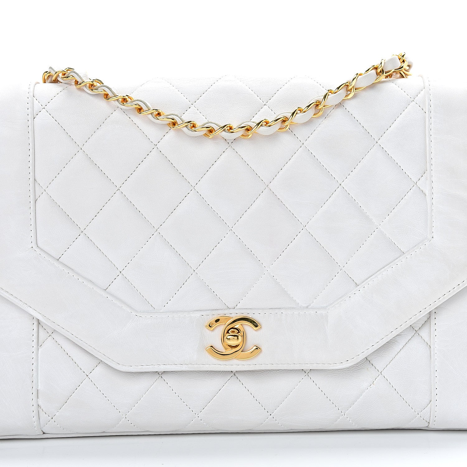 Chanel Lambskin Quilted Medium Single Flap White 9 of 18
