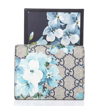 Gucci GG Supreme Monogram Blooms Card Case Beige Blue Navy Hibiscus Red 8 of 8