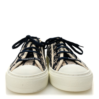 Christian Dior Canvas Oblique Walk'N'Dior Low Top Sneakers 38.5 Deep Blue 3 of 9