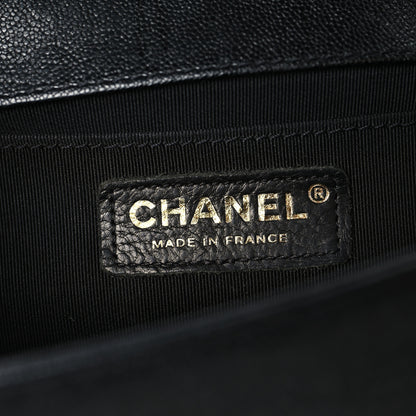 Chanel Caviar Chevron Quilted Medium Boy Flap Black 6 of 10
